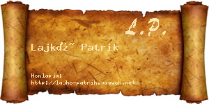 Lajkó Patrik névjegykártya