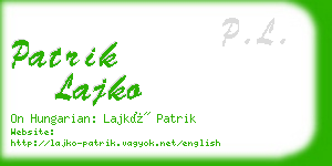 patrik lajko business card